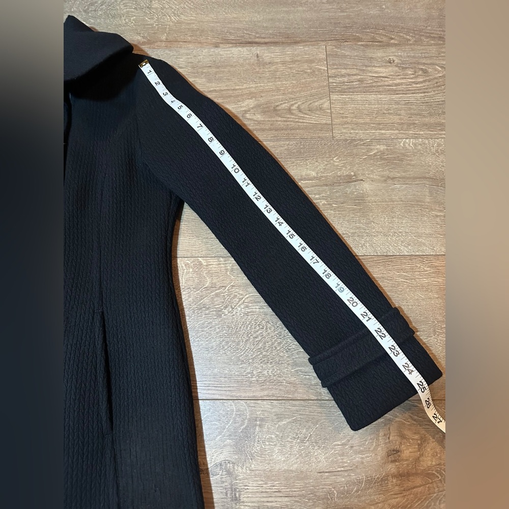 Soia & Kyo Wool Coat Black Textured Oversized Collar Size Small Made in Canada - Picture 9 of 13